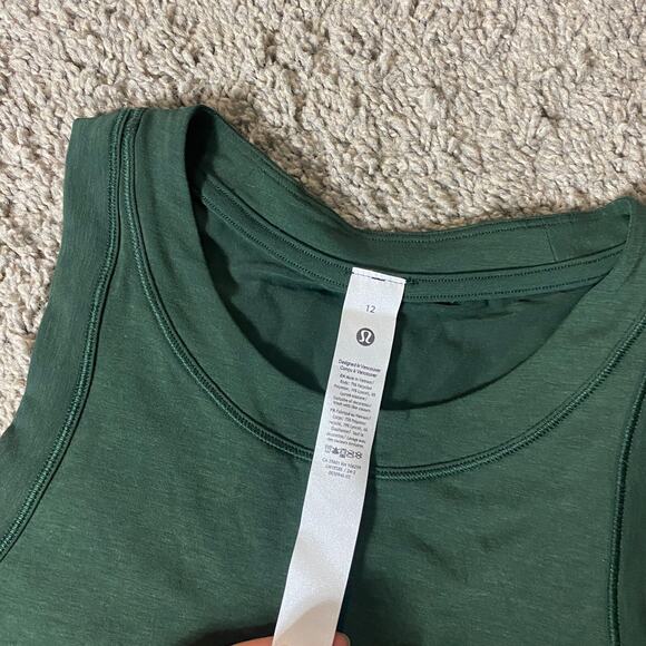Lululemon Size 12 Jersey Training Muscle Tank Long Legacy Green - Picture 3 of 5